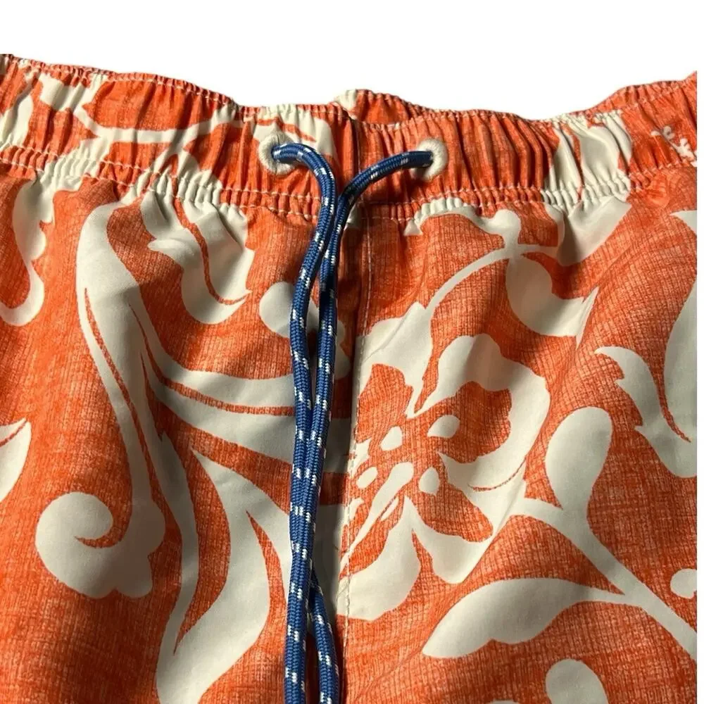 Tommy Bahama Swim Trunks Men Orange Tropical Hawaiian Floral Relax XL Mesh Lined